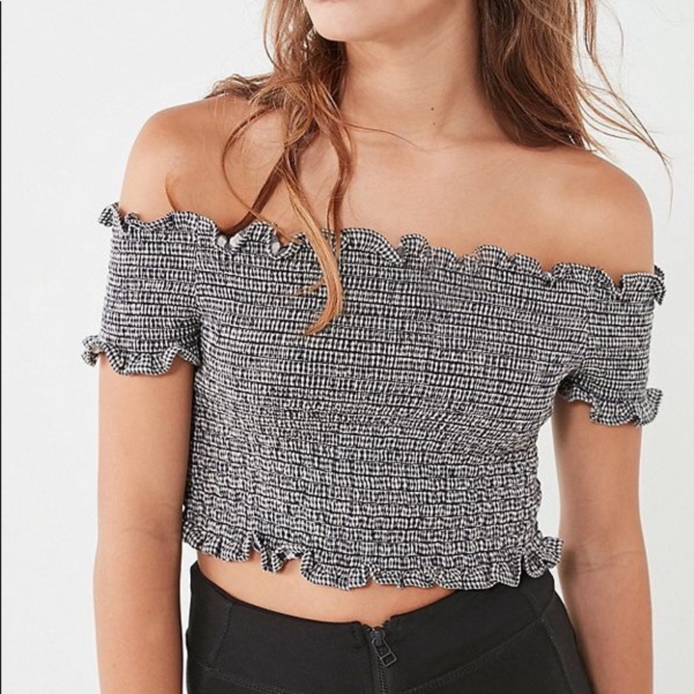Urban Outfitters off the shoulder ruffle top